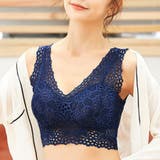 ネイビー | 総レースキャミソール カップ付 キャミ | shoppinggo