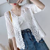 サマーカーディガン 花柄刺繡 透かし編み | shoppinggo | 詳細画像6 