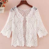 サマーカーディガン 花柄刺繡 透かし編み | shoppinggo | 詳細画像15 