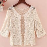 サマーカーディガン 花柄刺繡 透かし編み | shoppinggo | 詳細画像16 