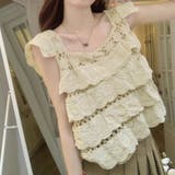 透かし編みメッシュニット スクエアネック サマーニット | shoppinggo | 詳細画像6 