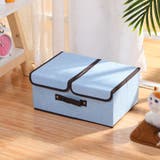 ブルー | 収納ボックス ふた付き 折りたたみ式 | shoppinggo