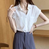 vネックブラウス スキッパーブラウス オフィス | shoppinggo | 詳細画像10 