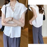 vネックブラウス スキッパーブラウス オフィス | shoppinggo | 詳細画像12 