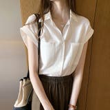 vネックブラウス スキッパーブラウス オフィス | shoppinggo | 詳細画像14 