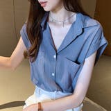 vネックブラウス スキッパーブラウス オフィス | shoppinggo | 詳細画像17 
