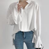 ホワイト | ブラウス シャツ フレア袖 | shoppinggo