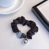 ハート | ヘアゴム リボンシュシュ 金属ビジュー | shoppinggo