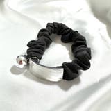 四角 | ヘアゴム リボンシュシュ 金属ビジュー | shoppinggo