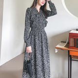 ロングフレアワンピース 花柄 長袖 | shoppinggo | 詳細画像2 