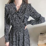 ロングフレアワンピース 花柄 長袖 | shoppinggo | 詳細画像4 