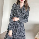 ロングフレアワンピース 花柄 長袖 | shoppinggo | 詳細画像5 