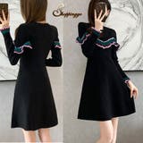 ニットワンピース レディース ラウンドネック | shoppinggo | 詳細画像1 