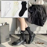 靴下 花柄 フリル付き | shoppinggo | 詳細画像1 