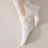 靴下 花柄 フリル付き | shoppinggo | 詳細画像4 