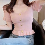 夏新作 サマーニットトップス スクエアネックTシャツ | shoppinggo | 詳細画像8 