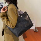 ブラック | トートバッグ 大容量 チェーンバッグ | shoppinggo