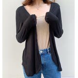 ブラック | カーディガン 薄手 春夏 レディーストップス アウター 羽織る 冷房対策 | shoppinggo