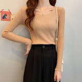 キャメル | ニットセーター レディース 長袖 | shoppinggo