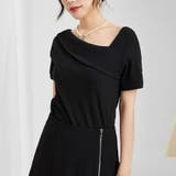 ブラック | カットソー レディース リブトップス | shoppinggo