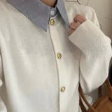 シャツレイヤード 長袖ニットセーター 襟付き | shoppinggo | 詳細画像3 