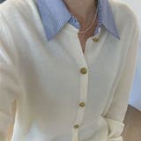 シャツレイヤード 長袖ニットセーター 襟付き | shoppinggo | 詳細画像4 