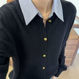 シャツレイヤード 長袖ニットセーター 襟付き | shoppinggo | 詳細画像8 