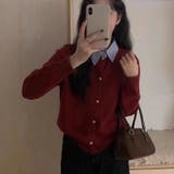 シャツレイヤード 長袖ニットセーター 襟付き | shoppinggo | 詳細画像16 