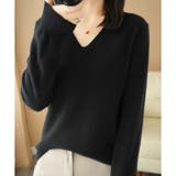Ｖネックニットソー ニットセーター カジュアルトップス秋冬新作 | shoppinggo | 詳細画像3 
