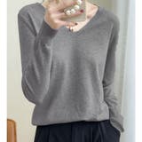 Ｖネックニットソー ニットセーター カジュアルトップス秋冬新作 | shoppinggo | 詳細画像9 