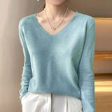 Ｖネックニットソー ニットセーター カジュアルトップス秋冬新作 | shoppinggo | 詳細画像10 