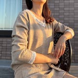 ニットトップス レース切り替え レディース | shoppinggo | 詳細画像6 