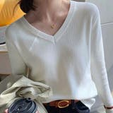 ニットソー Vネック ニットトップス | shoppinggo | 詳細画像8 