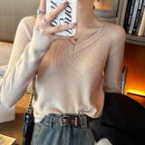 ニットソー Vネック ニットトップス | shoppinggo | 詳細画像12 