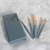 ブルー | メイクブラシ5本セット ケース付き 持ち運び | shoppinggo