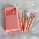 ライトピンク | メイクブラシ5本セット ケース付き 持ち運び | shoppinggo