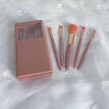 ピンク | メイクブラシ5本セット ケース付き 持ち運び | shoppinggo
