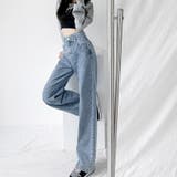 デニムパンツ レディース ハイウエストジーパン 韓国ボトムス 美脚脚長ズボン | shoppinggo | 詳細画像14 