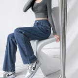 デニムパンツ レディース ハイウエストジーパン 韓国ボトムス 美脚脚長ズボン | shoppinggo | 詳細画像18 