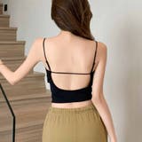 ブラック | 背中あき キャミソール ショート丈 | shoppinggo