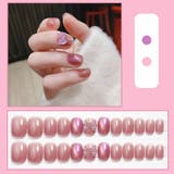 D111 | ネイルチップ リボン ピンク | shoppinggo