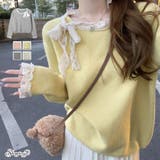 ニットトップス レース切り替え レディース | shoppinggo | 詳細画像1 