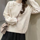 ニットトップス レース切り替え レディース | shoppinggo | 詳細画像4 