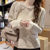 ニットトップス レース切り替え レディース | shoppinggo | 詳細画像5 