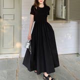 ロングワンピース 切り替えワンピース 半袖 | shoppinggo | 詳細画像1