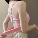 ピンク | 背中あき キャミソール リボン | shoppinggo