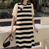 ニットワンピース ボーダー柄 半袖 | shoppinggo | 詳細画像3