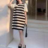 ニットワンピース ボーダー柄 半袖 | shoppinggo | 詳細画像7