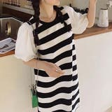 ニットワンピース ボーダー柄 半袖 | shoppinggo | 詳細画像11