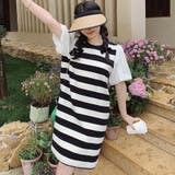 ニットワンピース ボーダー柄 半袖 | shoppinggo | 詳細画像12